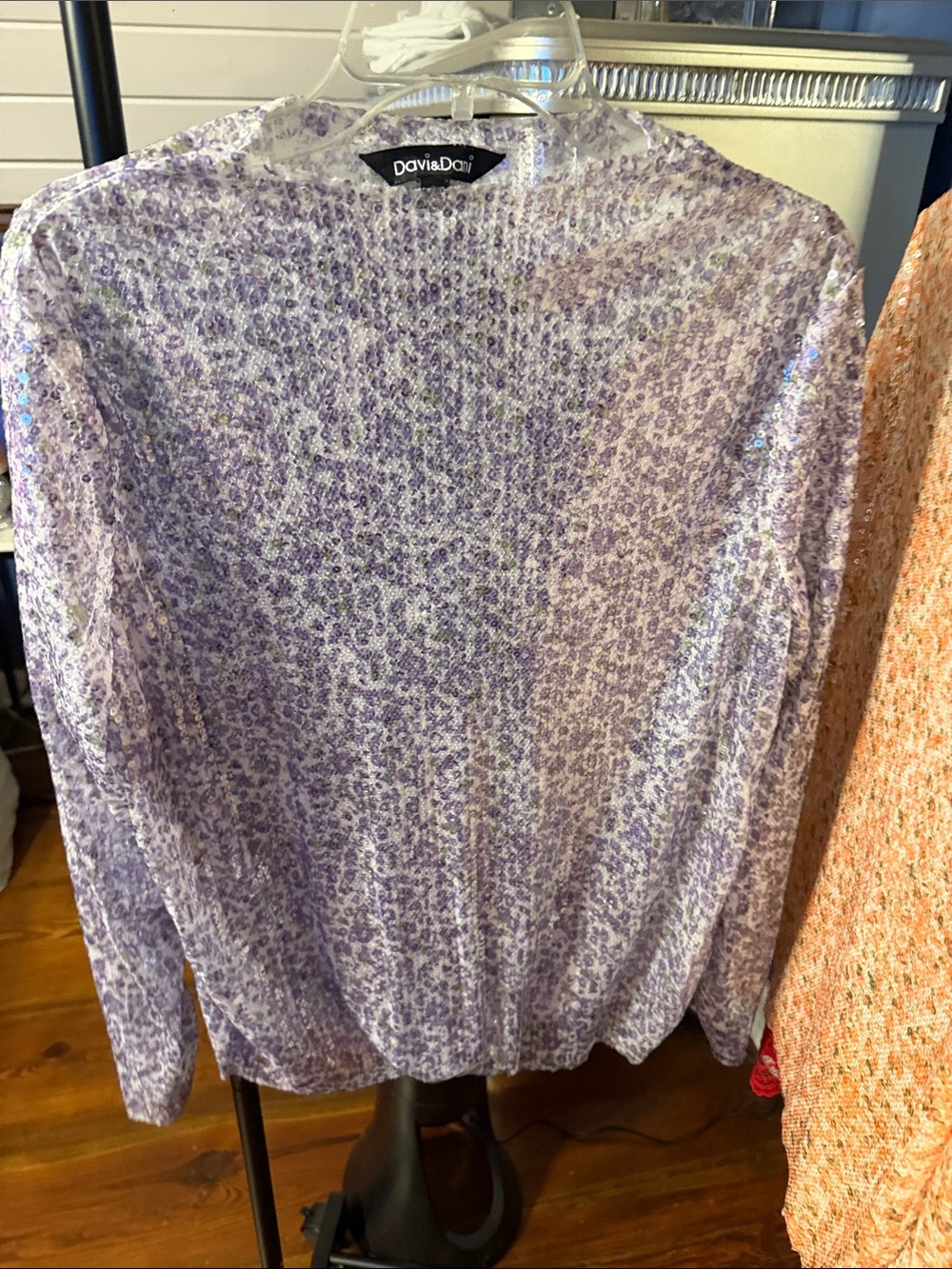 DAVI & DANI Lilac Floral Long-Sleeve Top